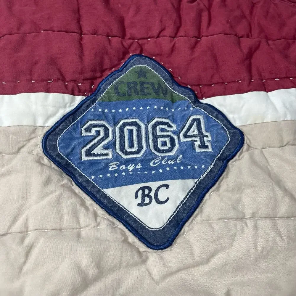 Pottery Barn Kids Quilted Boys Club Red & Tan Pillow Sham - Standard - Back Ties